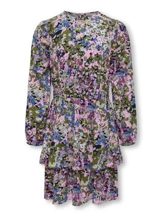 KIDS ONLY - KOGNINA L/S LAYERED DRESS PTM abbey stone - Gr. - 152