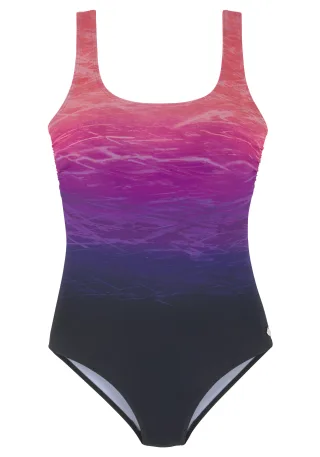 LASCANA - LASCANA Badeanzug pink print - Gr. - 38D