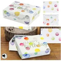 CEPEWA Geschenkbox Geschenkbox Musik 'Happy Birthday' 9,5x7x3,5cm weiß bunt Karton