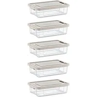 astor24 Aufbewahrungsbox Aufbewahrungsbox Deckel Kunststoffbox Transparent Regalbox Lagerbox (Spielzeugbox, Lagerbox), 16 verschiedene Größen Stapelbox Kiste Lagerbox Werkstatt Garten
