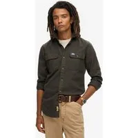Superdry Langarmhemd FLANNEL WORKWEAR SHIRT aus Baumwolle, Regular Fit, mit Hemdkragen, pflegeleichtes Webmaterial