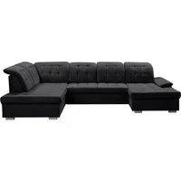 WERK2 Wohnlandschaft Kordula-New Multifunktion Couch, Breite 332cm, bequem, U-Form, Sofa in U-Form mit Schlaffunktion & Bettkasten, Schlafcouch
