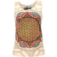 Guru-Shop T-Shirt Mirror Tank Top, Yoga-Top - Flower of life/sand Goa Style, alternative Bekleidung, Festival