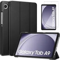 SmartUP Tablet-Hülle für Samsung Galaxy Tab A9 Klapphülle Tasche Case Cover Schutzglas 9H 8,7 Zoll, integrierte Standfunktion, integrierter Magnetverschluss