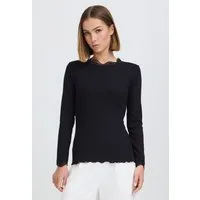 OXMO Langarmshirt OXNSuna Rib Longssleeve mit Spitzen Details