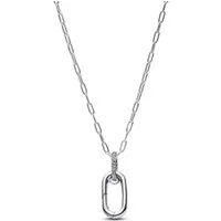 Pandora Kette mit Anhänger 394086C01-50, Halskette mit Link Zirkonia