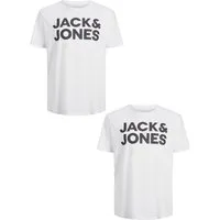 Jack & Jones T-Shirt 2er-Set Plus Size Logo für Herren (2-tlg) JJECORP LOGO TEE SS O-NECK NOOS PLS