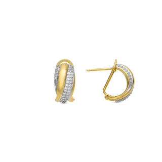 Luxenter Ohrringe aus 925er Sterlingsilber und Zirkonia, 18 Karat Gelbgold-Finish – Musi