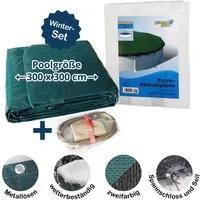 SUMMER FUN Pool-Abdeckplane Abdeckplane für 300cm Rund Pools und Schwimmbecken (Komplett-Set, 1-St), Spannseil