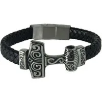 Westernlifestyle Lederarmband Wikinger-Armband mit Thors Hammer