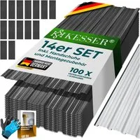 KESSER Trapezblech 14x Profilblech 110cm x 46cm = 7 m², Metall, (14er Set Dachbleche für Gerätehaus inklusive Montagehandschuhe) Dachplatten aus verzinktem Stahl 0,25mm