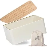 Zedelmaier Brotkasten Brotkasten mit Schneidebrett,MatteBrotbox mit Holzdeckel&Leinen beutel, (MBH006), Rundum Belüftung, Brotkorb für langanhaltende Frische 33x21x15cm