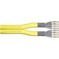 Professional Cat.7a S/FTP Verlegekabel Duplex, Dca gelb, 100 Meter Rolle