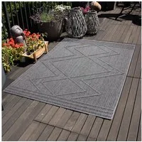 Carpettex Outdoorteppich Boho-Design, Läufer, Höhe: 8 mm, In& Outdoor Teppich Grau Boho Design für Küchen Balkon Terrasse Garten
