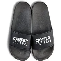 Youth Designz Herren Damen Badelatschen "Camper Letten" Print lustig Geschenk Unisex Badeschuh mit witzigen und stylischen Aufdruck für Männer und Frauen