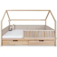 Ehrenkind Bettumrandung 4 tlg für Kinderbetten, (Bettumrandung Jugendbett, 4-tlg., für die Bettenserie Lille und Livo), Bettumrandung Kinderbett aus 100% Bio Baumwolle