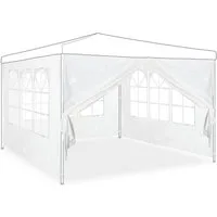 relaxdays Pavillonseitenteil Weiße Pavillon Seitenwand 4er Set, 300x200 cm
