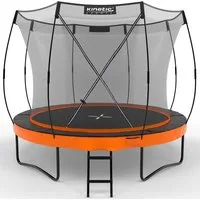 Kinetic Sports Gartentrampolin ULTIMATE PRO, Ø 305 cm, mit Leiter, Fieberglas-Netzstangen, AirMAXX Sprungtuch