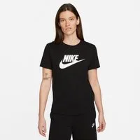 Nike Sportswear T-Shirt Nike Sportswear Essentials Women's Logo T-Shirt kürzerer Body, leicht abgerundeter Saum, Rundhalsausschnitt, Kurzarm