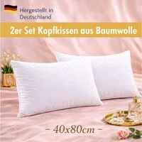 NEXGEN Luxus Baumwollkissen Kopfkissen Schlafkissen Premium Hotelqualität, Made in Germany, Füllung: Premium-Microfaser, Bezug: Baumwolle, Seitenschläfer, Bauchschläfer, Rückenschläfer, Spar-Set