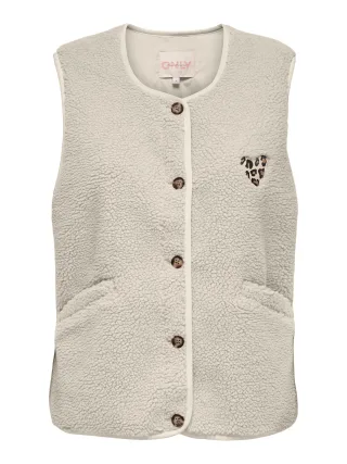 ONLY - ONLBABY TEDDY VEST PNT Birch - Gr. - M