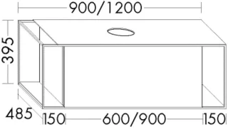Burgbad Waschtischunterschrank Junit 395x1200x485 Eiche Dekor Urban, SGVB120LF5925 SGVB120LF5925