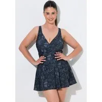 Ulla Popken Badekleid Badekleid Schlangenmuster Softcups Shorts