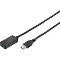 Aktives USB 3.2 Gen 1 Verlängerungskabel, 5 Meter schwarz, Repeater Kabel