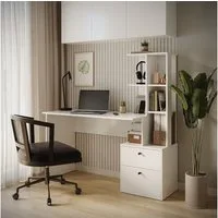 Vicco Schreibtisch Denton, Weiß, 136 x 55 cm (1-St)