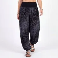 OriginalYou Haremshose Flatterhose Damen Sommerhose weite Haremshose Leo Print mit elastischem Bund, sommerliches Design, Middle Waist