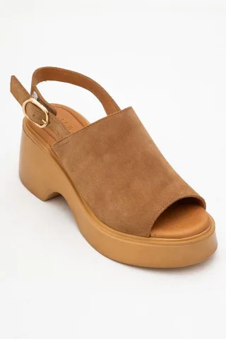 Power Leder Plateau Keilabsatz Sandalen (Women)