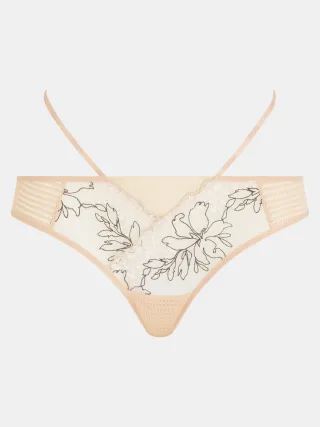 Chantelle Lingerie - Spice Tanga clay nude / black - Gr. - 38