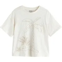 Next T-Shirt Kastiges Oversized Fit T-Shirt mit Stickerei (1-tlg)