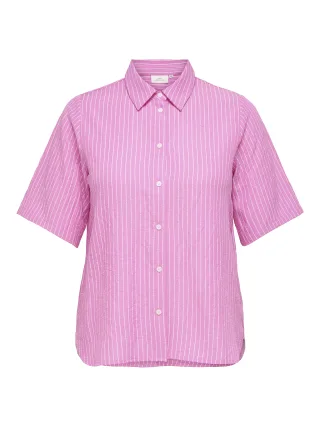 ONLY CARMAKOMA - CARDEA S/S SHIRT STRIPE WVN Wild Orchid - Gr. - 46