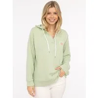 Zwillingsherz Hoodie "Smile Everyday Enjoy" mit V-Ausschnitt, großer Botschaft auf dem Rücken, Kapuze, Kordelzug