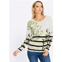 heine Strickpullover Druck-Pullover Langarm Jersey