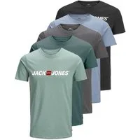 Jack & Jones Print-Shirt Bedrucktes T-Shirt aus Baumwolle (5er-Pack)