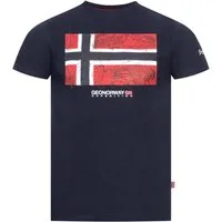 Geographical Norway Kurzarmshirt Geographical Norway T-Shirt Herren Shirt Hemd Sommer Baumwolle Print