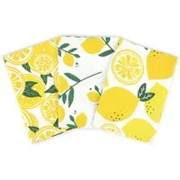 El Puente Geschirrtuch Geschirrtücher "Lemon Life", 3er-Set, Handmade, (3), Handmade