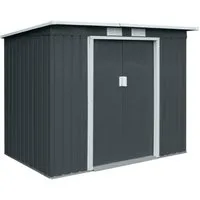 HATTORO Gartenhaus, BxT: 213,00x130,00 cm, Metall-Gerätehaus, Geräteschuppen, Fundamentrahmen, Pultdach, Grau
