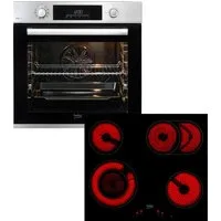 BEKO Backofen-Set BBSM12320XMPEF, mit 1-fach-Teleskopauszug, Pyrolyse-Selbstreinigung, FlexiCrisp – Knusprige Perfektion ohne Verschieben des Blechs