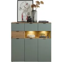 Innostyle Highboard INA (1 St), 3 türig, 4 Schubladen, inkl. Beleuchtung, Softclose