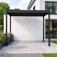 Leco Pavillon Pergola Überdachung Lamellenpergola Sonnenschutz Sonnendach FREE, (Zubehör separat erhältlich wie Rollo, Seitenwand), Gestell aus Stahl pulverbeschichtet
