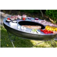 Farmcook Grillplatte Bratplatte Grillplatte Feuerplatte für Feuerschale Ã˜ 81 CM, die perfekte Lösung für Outdoor-Kochbegeisterte