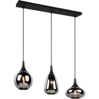 TRIO Leuchten LED Pendelleuchte, LED wechselbar, Warmweiß, ausgefallene Rauch-glas Design-er Lampen für über-n Esstisch hängend