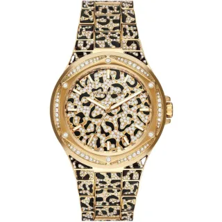 Michael Kors MK7284 Animal Pavé Damenuhr - Stylisches Schwarz-Gold Design
