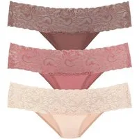 Vivance Brasilslip (3er-Pack) aus elastischer Baumwolle mit floraler Spitze