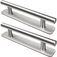 FOUORTUNATE-BEE Möbelgriff Selbstklebender Möbelgriff Edelstahl 150 mm ohne Bohren Silber (2-St), Klebe Möbelgriff 150 mm für Schrank Tür Schublade Edelstahl