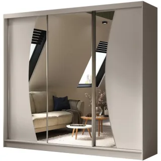 Beautysofa Schwebetürenschrank, Kaschmir, Holzwerkstoff, 12 Fächer, 240x216x61 cm, Schlafzimmer, Kleiderschränke, Schwebetürenschränke