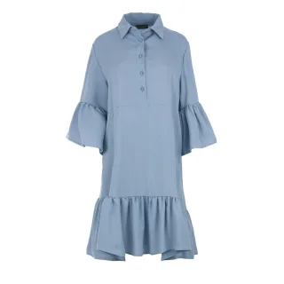Hemdkleid aus Tencel in Serenity-Blau